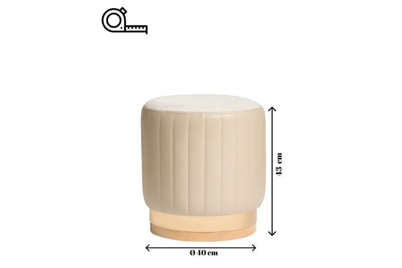 Neylor Fodskammel 40 cm - Beige - Møbler - Stole & lænestole - Taburet & skammel - Puf
