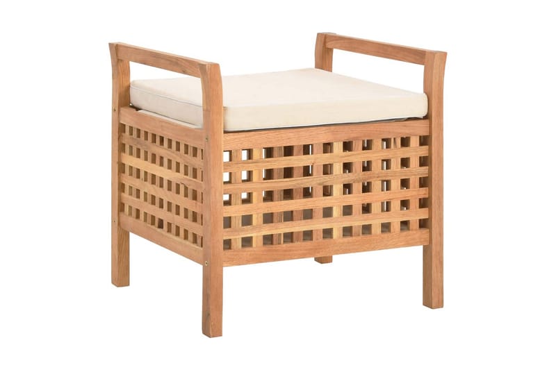 Opbevaringsbænk 49 X 48 X 49 Cm Massivt Valnøddetræ - Brun - Møbler - Stole & lænestole - Taburet & skammel
