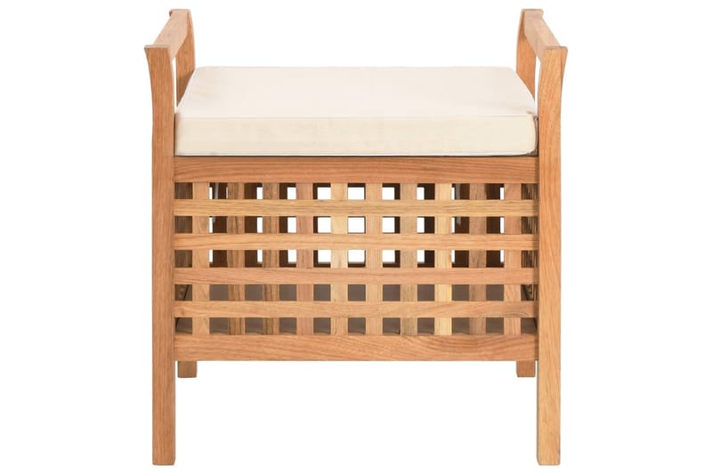 Opbevaringsbænk 49 X 48 X 49 Cm Massivt Valnøddetræ - Brun - Møbler - Stole & lænestole - Taburet & skammel