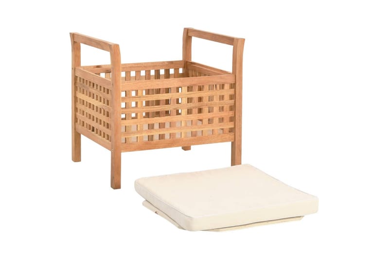 Opbevaringsbænk 49 X 48 X 49 Cm Massivt Valnøddetræ - Brun - Møbler - Stole & lænestole - Taburet & skammel