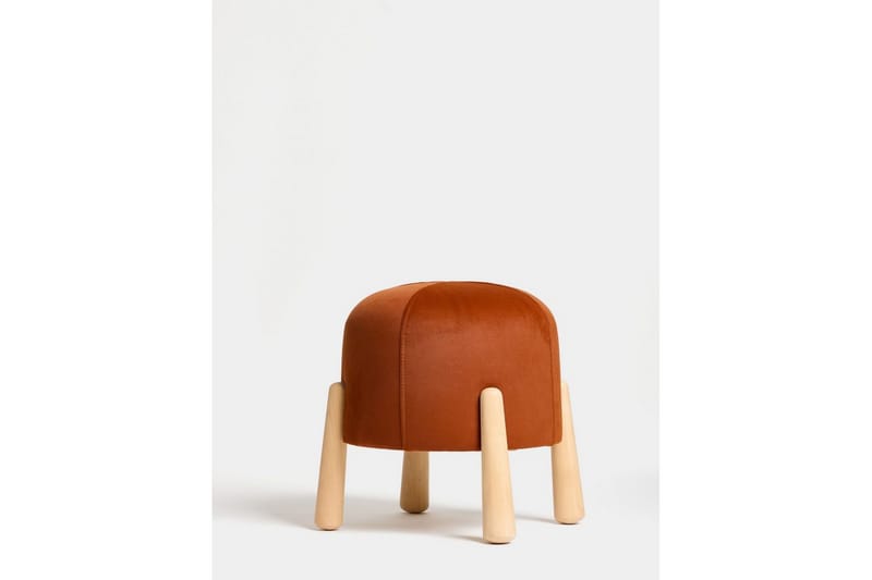 Orryn Fodskammel 40 cm, Orange/Natur