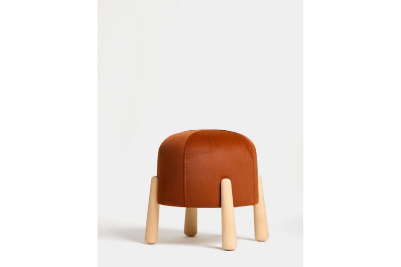 Orryn Fodskammel 40 cm, Orange/Natur