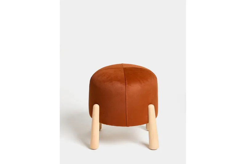Orryn Fodskammel 40 cm - Orange/Natur - Møbler - Stole & lænestole - Taburet & skammel - Puf