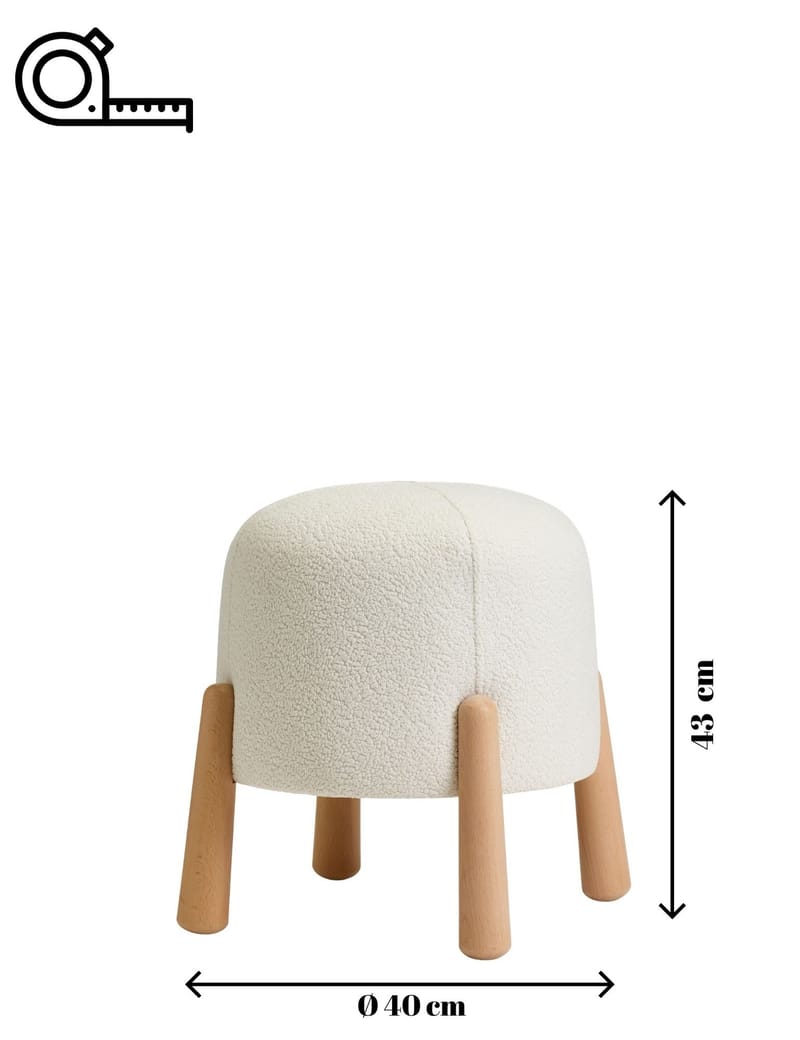 Orryn siddepuf 40 cm rund - Hvid - Møbler - Stole & lænestole - Taburet & skammel - Ottoman