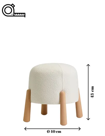 Orryn siddepuf 40 cm rund - Hvid - Møbler - Stole & lænestole - Taburet & skammel - Ottoman