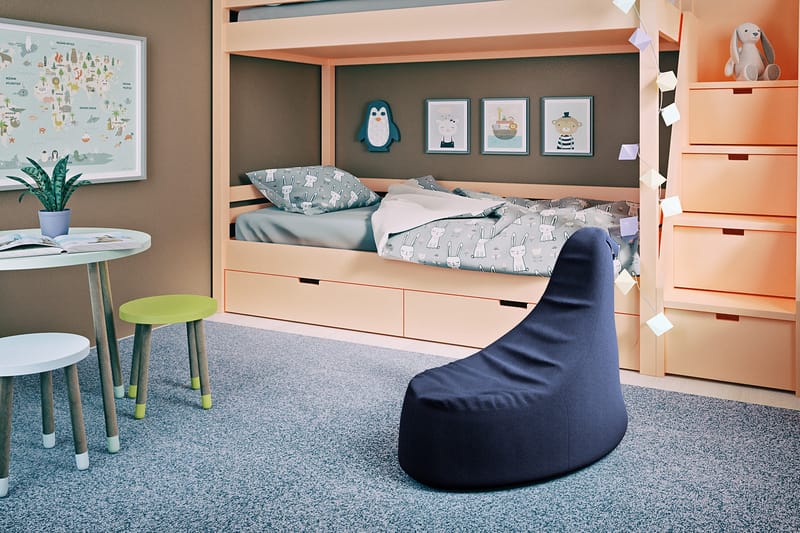 Ankala Ottoman 90 cm, Marineblå