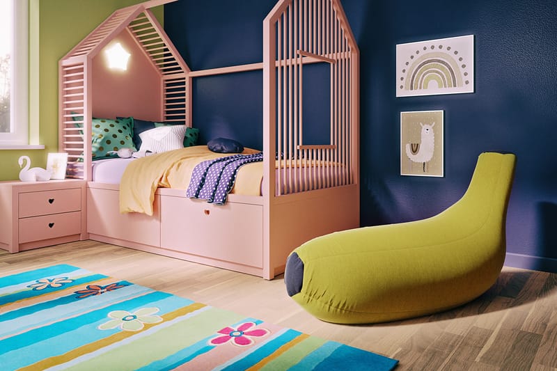 Bajinder Ottoman 68 cm - Gul|Sort - Møbler - Stole & lænestole - Taburet & skammel - Ottoman