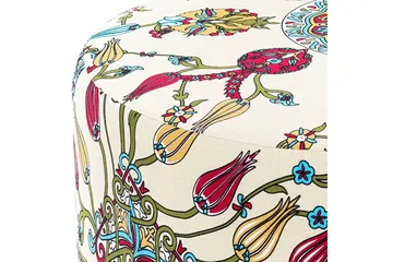 Cerasolo Ottoman Rund - Velour/Beige/Rød/Natur - Møbler - Stole & lænestole - Taburet & skammel - Ottoman