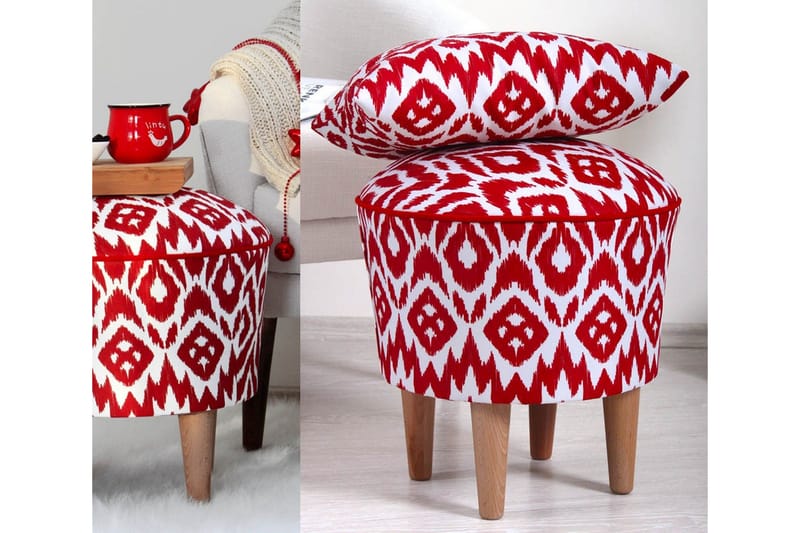 Charlottetown Siddepuf 42 cm - Rød - Møbler - Stole & lænestole - Taburet & skammel - Ottoman