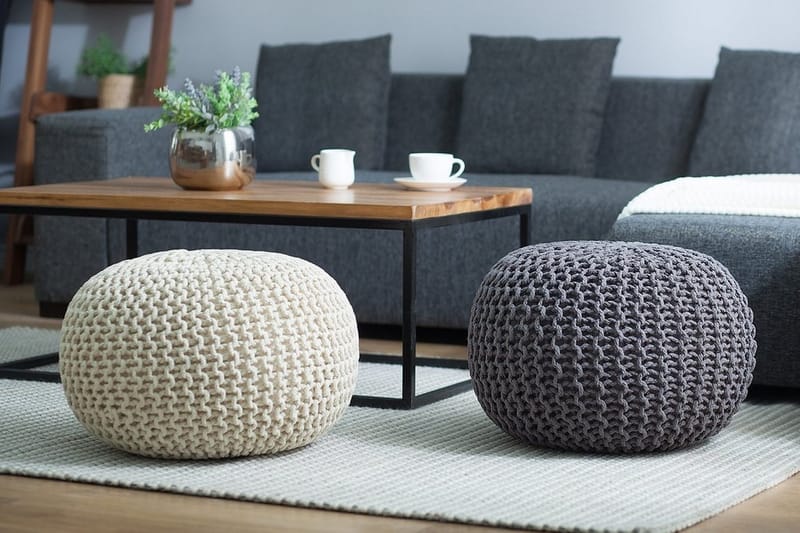 Conrad siddepuf 50 cm - Grå - Møbler - Stole & lænestole - Taburet & skammel - Ottoman