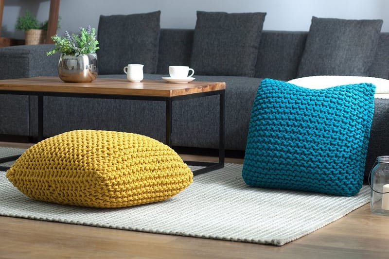 Conrad siddepuf 50 cm - Gul - Møbler - Stole & lænestole - Taburet & skammel - Ottoman