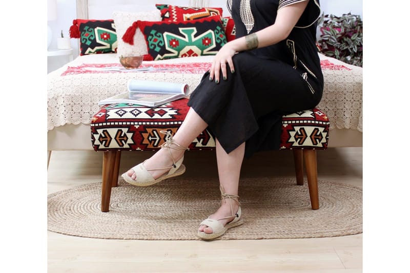 Crossett Siddepuf 91 cm - Rød/Grøn - Møbler - Stole & lænestole - Taburet & skammel - Ottoman