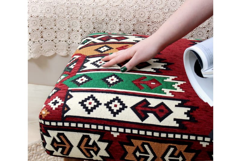 Crossett Siddepuf 91 cm - Rød/Grøn - Møbler - Stole & lænestole - Taburet & skammel - Ottoman