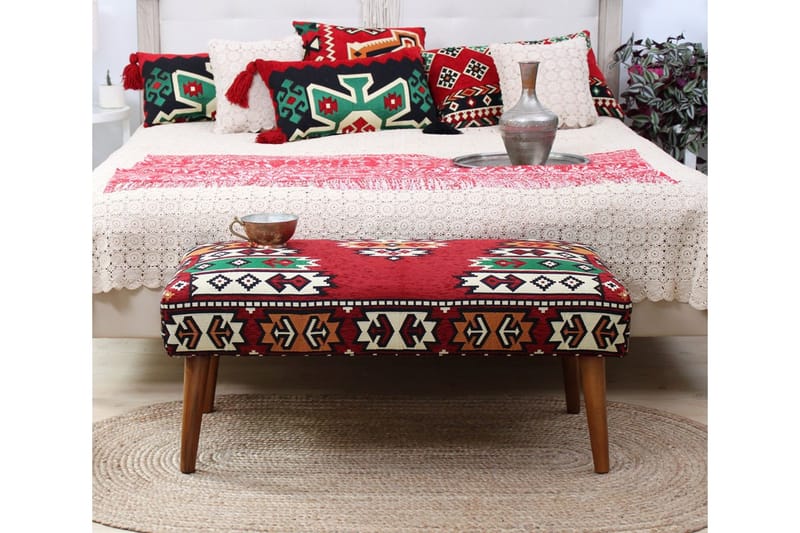 Crossett Siddepuf 91 cm - Rød/Grøn - Møbler - Stole & lænestole - Taburet & skammel - Ottoman