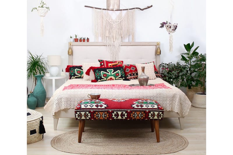 Crossett Siddepuf 91 cm - Rød/Grøn - Møbler - Stole & lænestole - Taburet & skammel - Ottoman