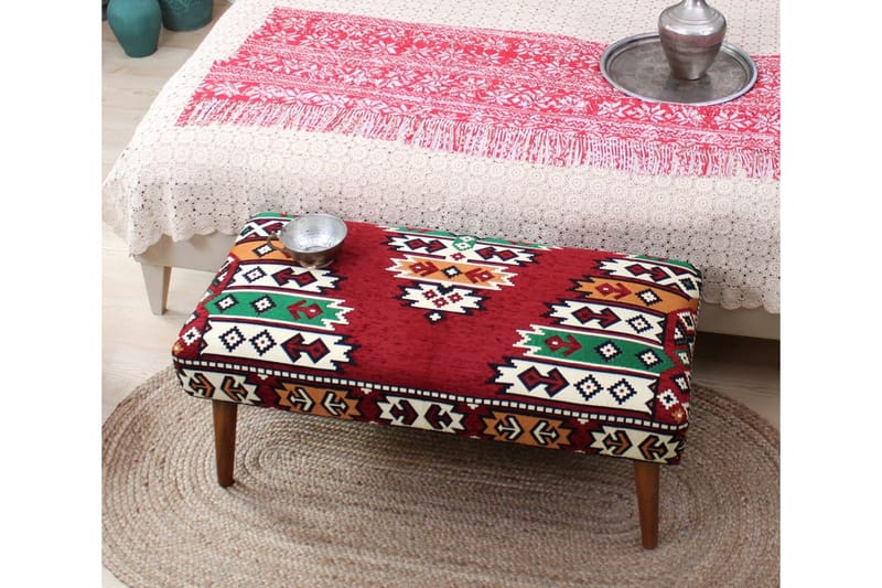 Crossett Siddepuf 91 cm - Rød/Grøn - Møbler - Stole & lænestole - Taburet & skammel - Ottoman