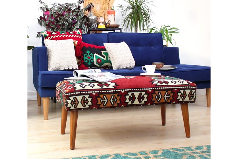 Crossett Siddepuf 91 cm - Rød/Grøn - Møbler - Stole & lænestole - Taburet & skammel - Ottoman