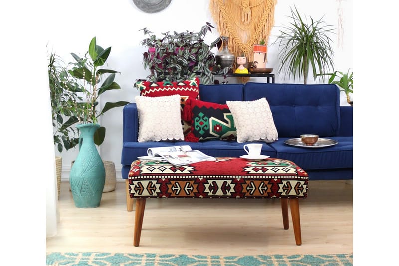 Crossett Siddepuf 91 cm - Rød/Grøn - Møbler - Stole & lænestole - Taburet & skammel - Ottoman