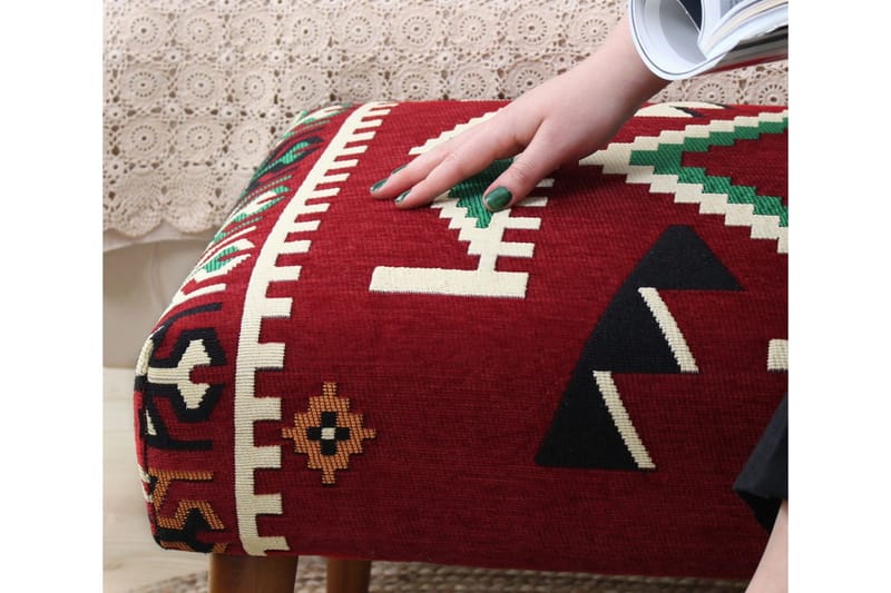 Crossett Siddepuf 91 cm - Rød/Hvid - Møbler - Stole & lænestole - Taburet & skammel - Ottoman