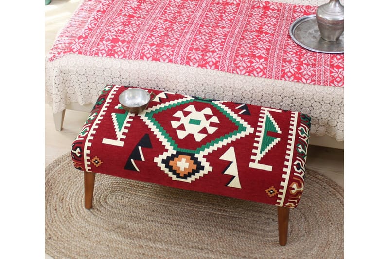 Crossett Siddepuf 91 cm - Rød/Hvid - Møbler - Stole & lænestole - Taburet & skammel - Ottoman