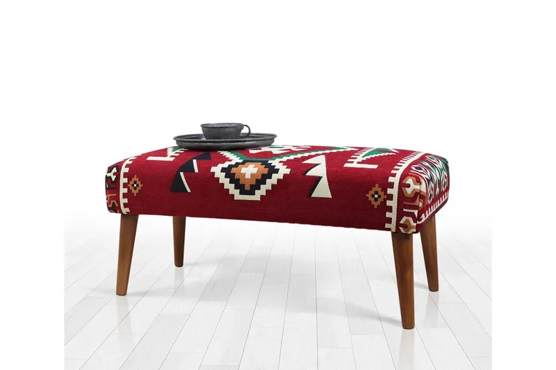 Crossett Siddepuf 91 cm - Rød/Hvid - Møbler - Stole & lænestole - Taburet & skammel - Ottoman