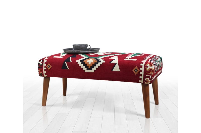 Crossett Siddepuf 91 cm - Rød/Hvid - Møbler - Stole & lænestole - Taburet & skammel - Ottoman