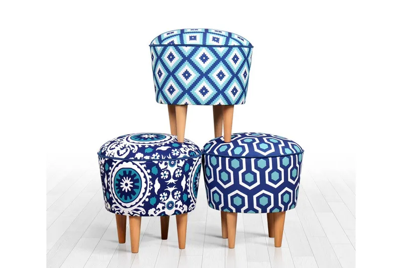 Debesis Siddepuf 42 cm - Blå - Møbler - Stole & lænestole - Taburet & skammel - Ottoman