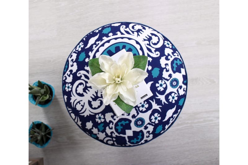 Debesis Siddepuf 42 cm - Blå/Hvid - Møbler - Stole & lænestole - Taburet & skammel - Ottoman