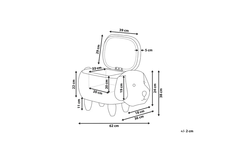 Doggy Ottoman med Opbevaring - Beige - Møbler - Stole & lænestole - Taburet & skammel - Ottoman - Ottoman & siddepuf med opbevaring