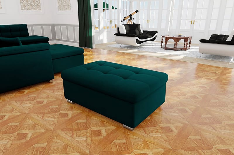 Dynir Puf - Grøn/Fløjl - Møbler - Stole & lænestole - Taburet & skammel - Ottoman