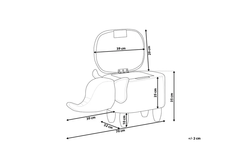 Elephant siddepuf 70 cm - Grå - Møbler - Stole & lænestole - Taburet & skammel - Ottoman