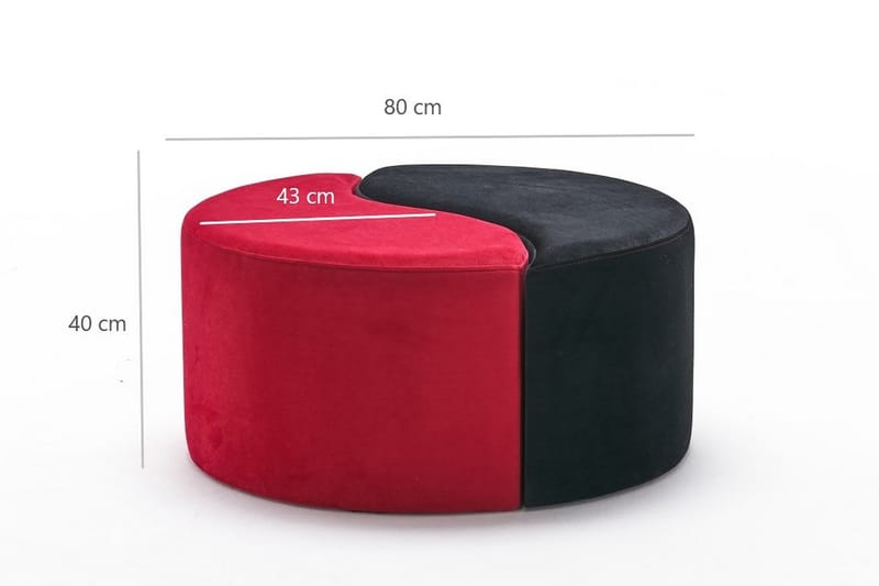 Etormay Ottoman - Rød/Sort - Møbler - Stole & lænestole - Taburet & skammel - Ottoman