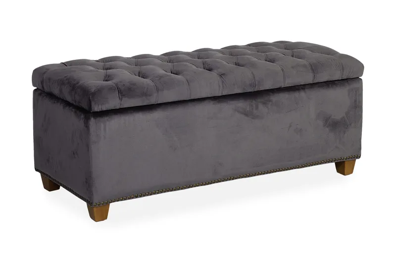 Fodskammel HOLMES VELVET med opbevaring 112x46xH47, undefined