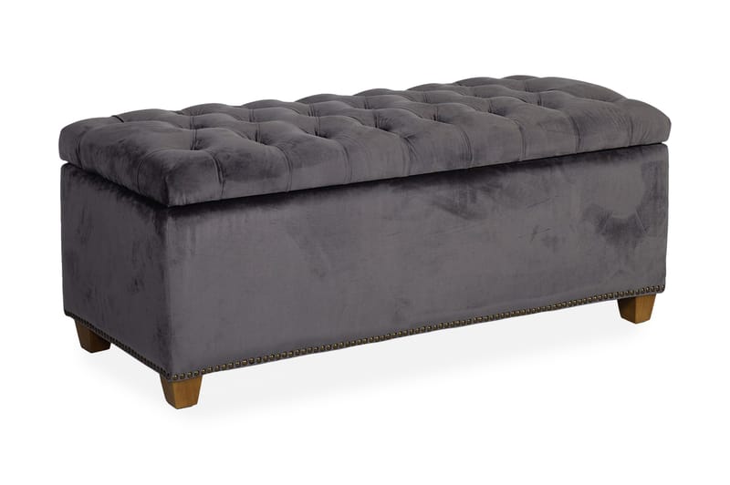 Fodskammel HOLMES VELVET med opbevaring 112x46xH47, undefined