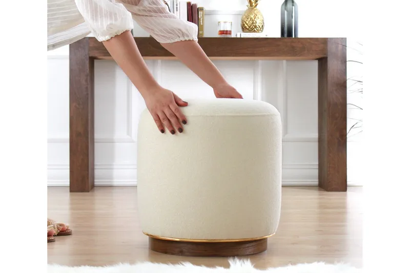 Galena Siddepuf 42 cm - Beige - Møbler - Stole & lænestole - Taburet & skammel - Ottoman