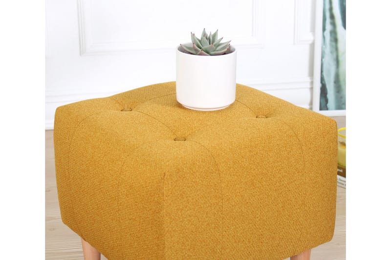 Grants Siddepuf 43 cm - Gul - Møbler - Stole & lænestole - Taburet & skammel - Ottoman