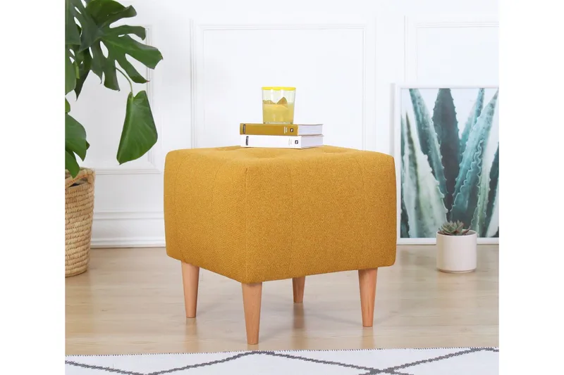 Grants Siddepuf 43 cm - Gul - Møbler - Stole & lænestole - Taburet & skammel - Ottoman