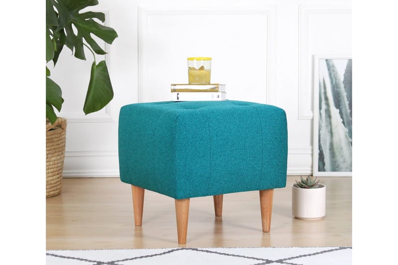 Grants Siddepuf 43 cm - Turkis - Møbler - Stole & lænestole - Taburet & skammel - Ottoman
