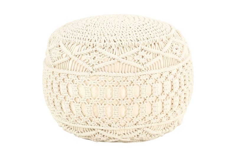 Håndlavet macramépuf 45x30 cm bomuld - Beige - Møbler - Stole & lænestole - Taburet & skammel - Ottoman