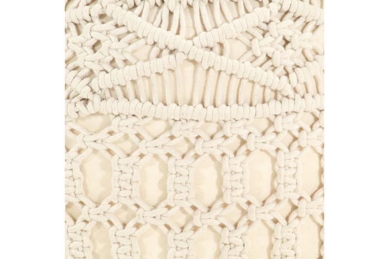Håndlavet macramépuf 45x30 cm bomuld - Beige - Møbler - Stole & lænestole - Taburet & skammel - Ottoman