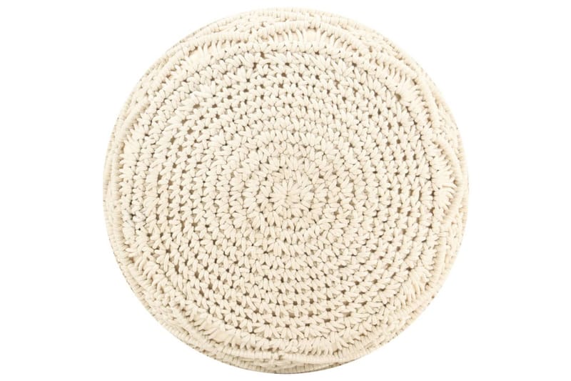 Håndlavet macramépuf 45x30 cm bomuld - Beige - Møbler - Stole & lænestole - Taburet & skammel - Ottoman