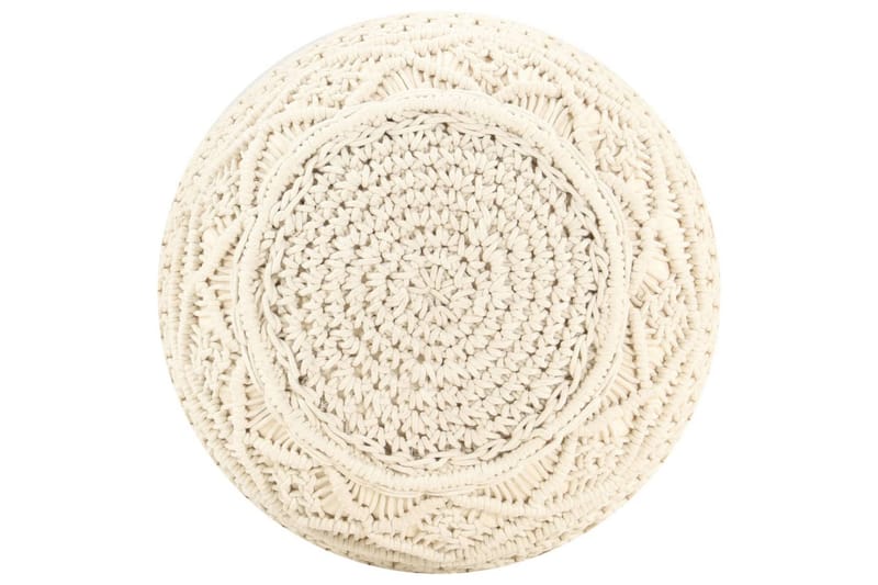 Håndlavet macramépuf 45x30 cm bomuld - Beige - Møbler - Stole & lænestole - Taburet & skammel - Ottoman