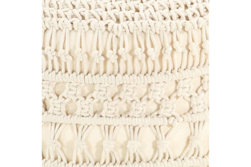 Håndlavet macramépuf 45x30 cm bomuld - Beige - Møbler - Stole & lænestole - Taburet & skammel - Ottoman