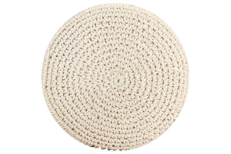 Håndlavet macramépuf 45x30 cm bomuld - Beige - Møbler - Stole & lænestole - Taburet & skammel - Ottoman