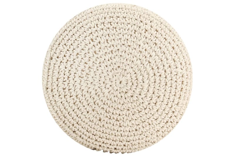 Håndlavet macramépuf 45x30 cm bomuld - Beige - Ottoman