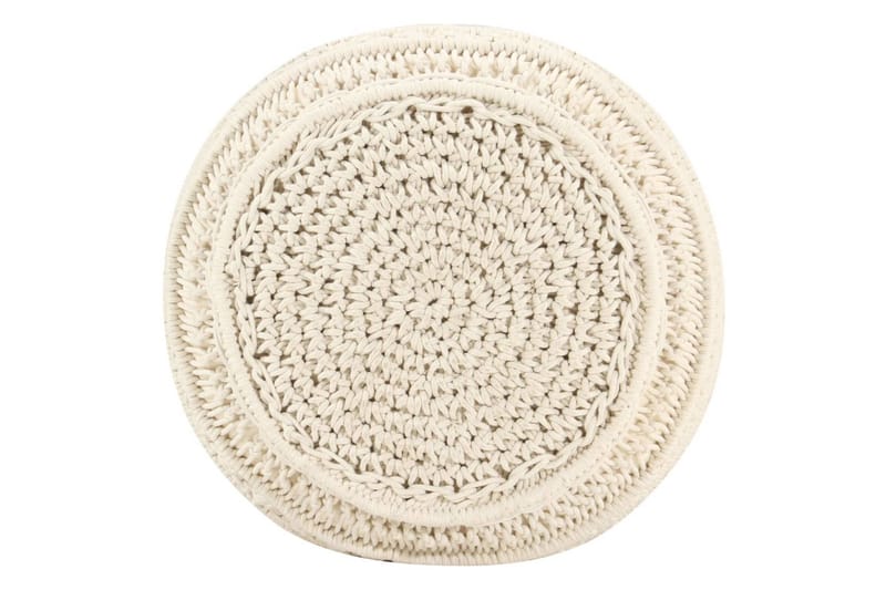 Håndlavet macramépuf 45x30 cm bomuld - Beige - Møbler - Stole & lænestole - Taburet & skammel - Ottoman