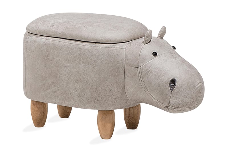 Hippo siddepuf 32 cm - Grå - Ottoman