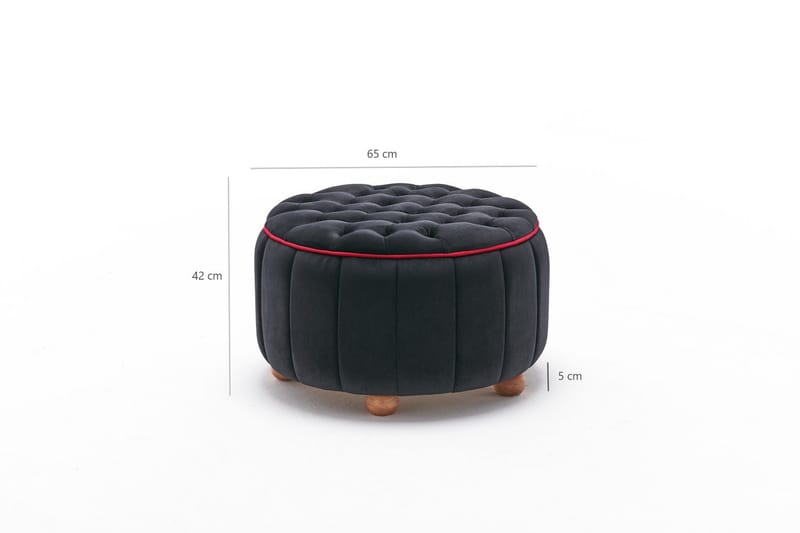 Jasminera Ottoman - Sort/Natur - Ottoman