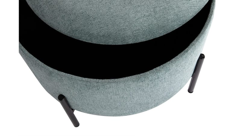 Karan puf med opbevaring 55 cm rund - Blågrøn - Møbler - Stole & lænestole - Taburet & skammel - Ottoman - Ottoman & siddepuf med opbevaring