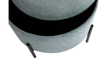 Karan puf med opbevaring 55 cm rund - Blågrøn - Møbler - Stole & lænestole - Taburet & skammel - Ottoman - Ottoman & siddepuf med opbevaring